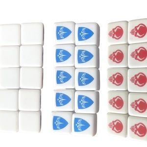 Heroscape Dice Set Lot Of 10 White Blue and Red Hasbro Game